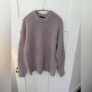 Jenni Kayne Cozy Boucle Crewneck Oversized Tunic Sweater, Frost Silver Gray XXS